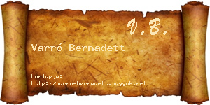 Varró Bernadett névjegykártya